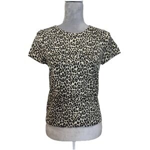SAKS FIFTH AVENUE Women's Sz‎ SM 100% Cashmere Sweater Animal Lepoard Cheetah